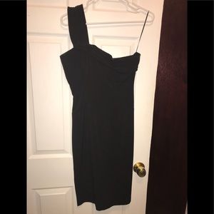 Aqua one shoulder black dress, size 8
